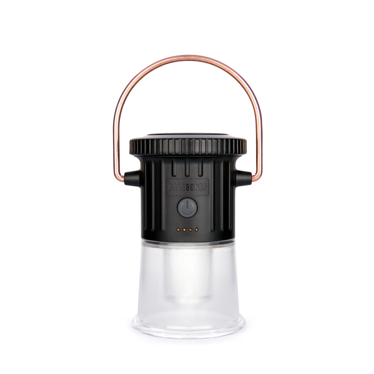 Barebones Hoodoo Light with a copper ring for easy hanging and flexible positioning.