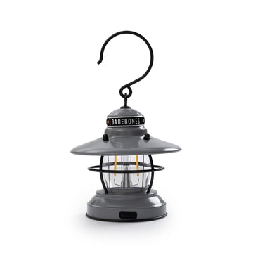 Barebones Mini Edison Lantern on table offers compact, portable lighting