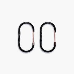 Barebones Wiregate Carabiner medium black with twisted spine for camping and gear organization