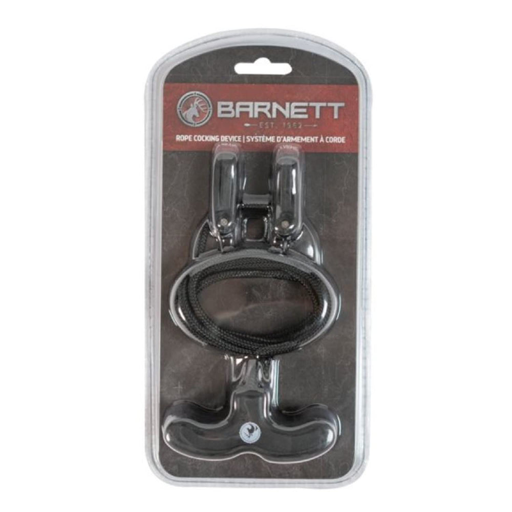 Close-up of adjustable rope and handle on the Barnett cocking device