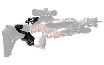 Barnett Explorer ambidextrous crank handle adjusted for both hands.