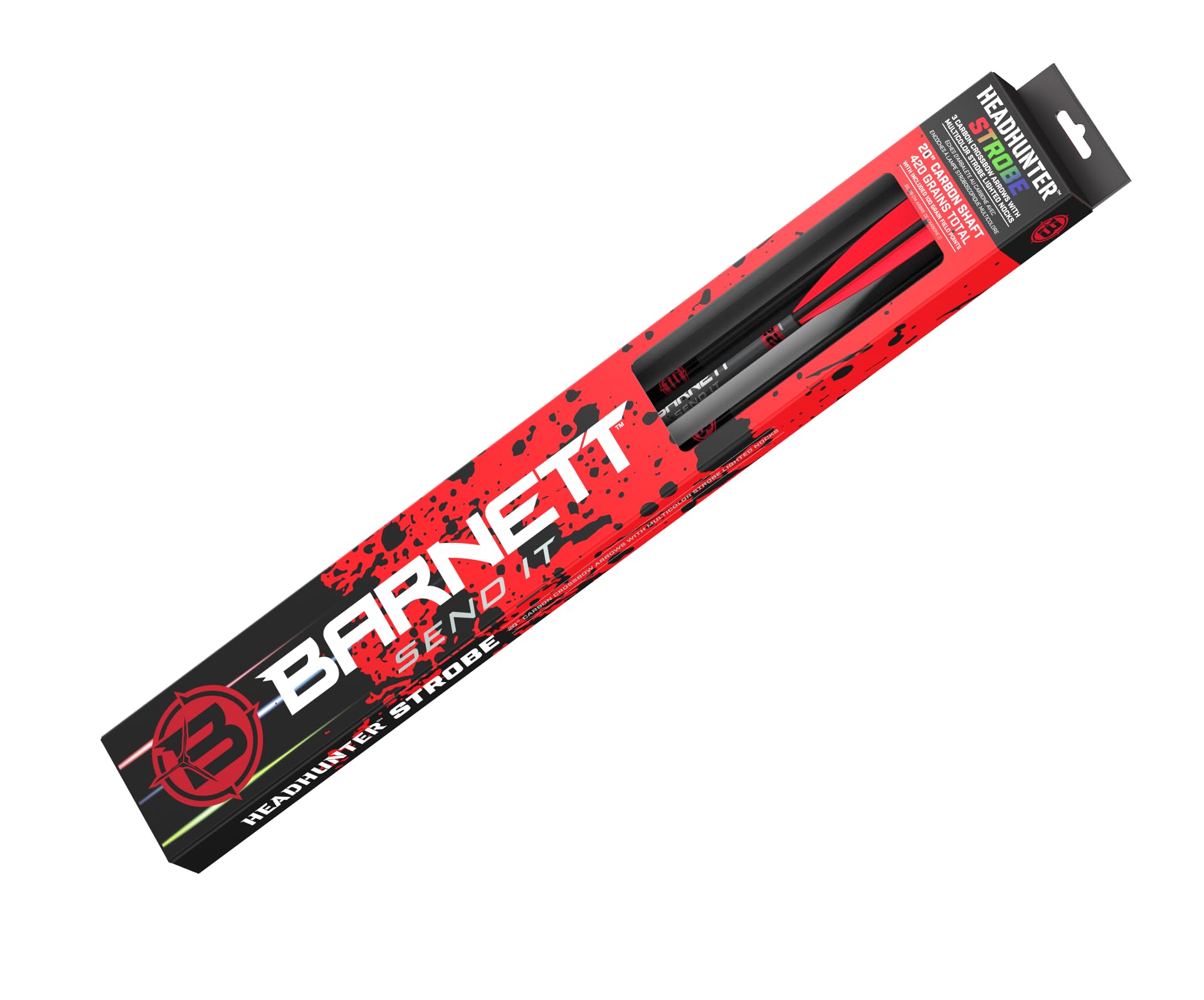 Three-pack of 20-inch Barnett HeadHunter arrows for crossbows with nock-compatible bolts.