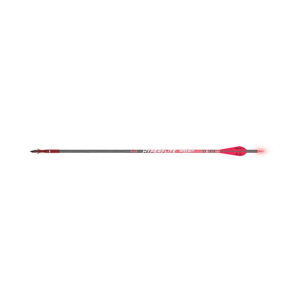 Barnett Hyperflite illuminated crossbow arrow 3-pack showing glow nocks for easy low-light tracking