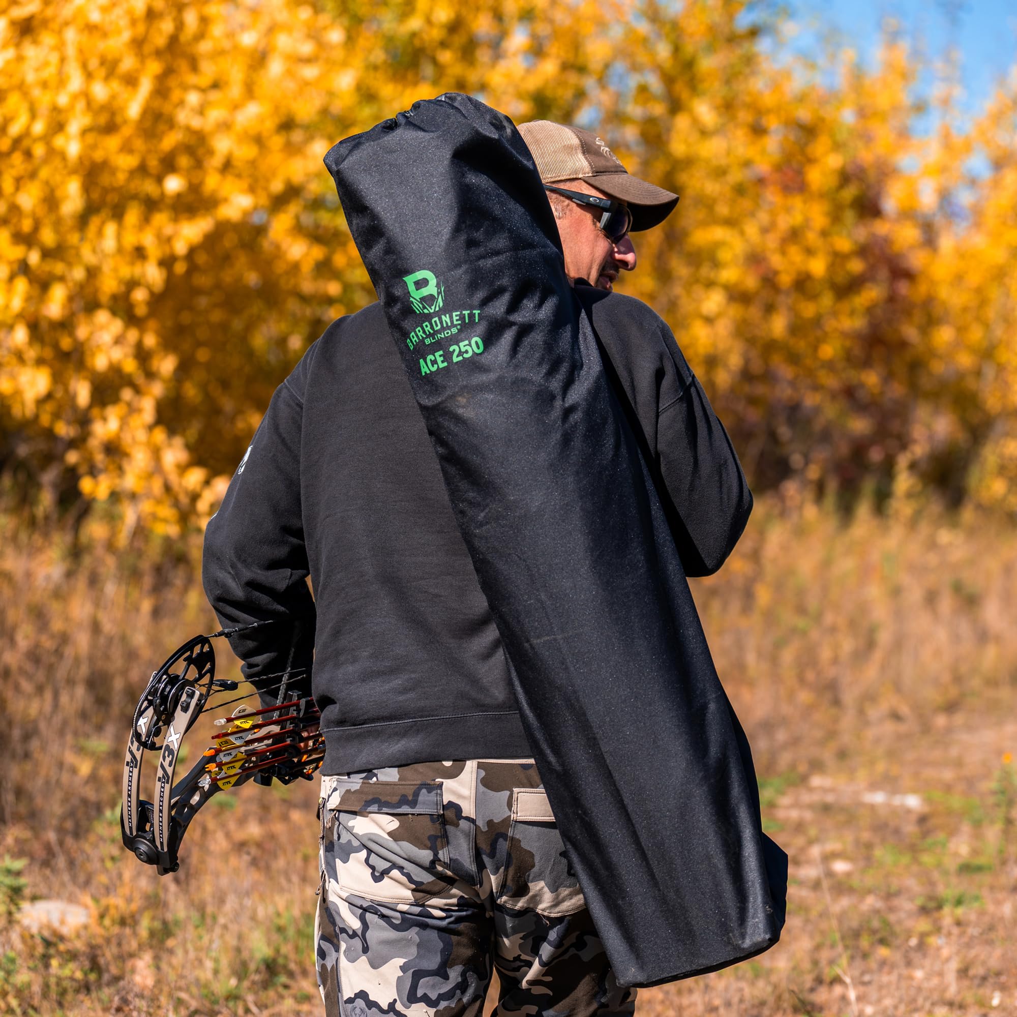 Detachable blaze orange safety panels for Ace 250 during gun season