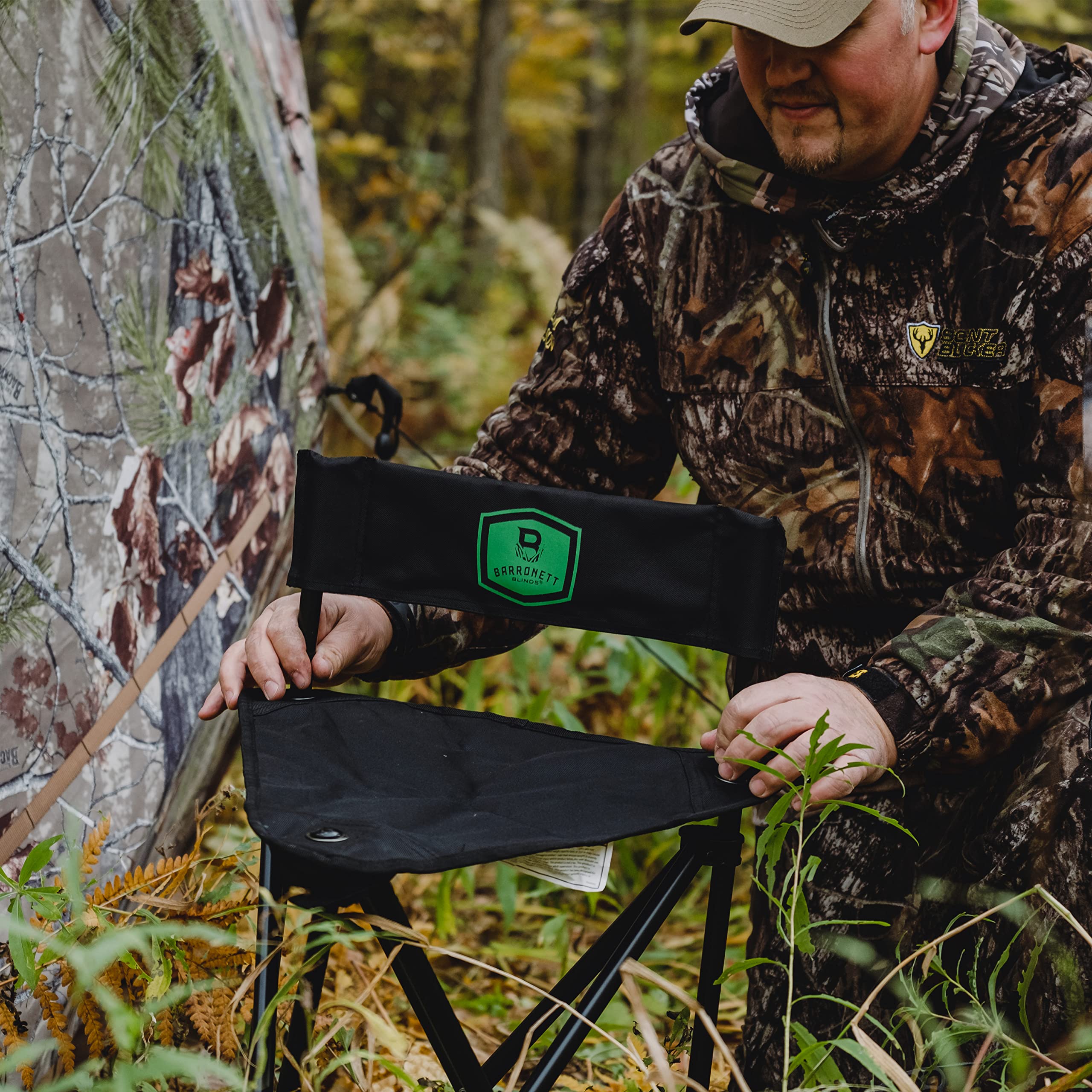 Heavy-duty fabric visible on seat of BC100 chair