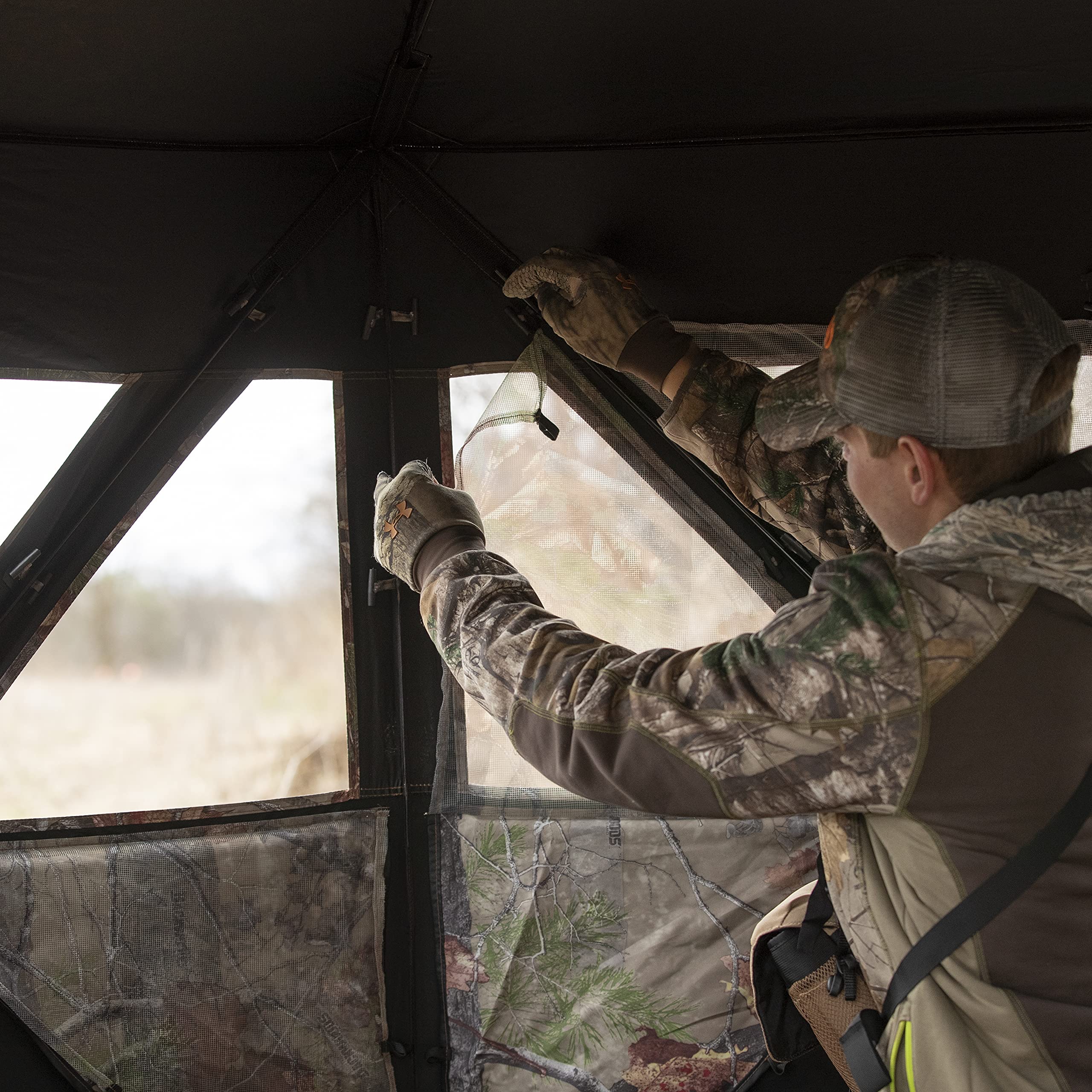 Orange safety panels attached for gun season