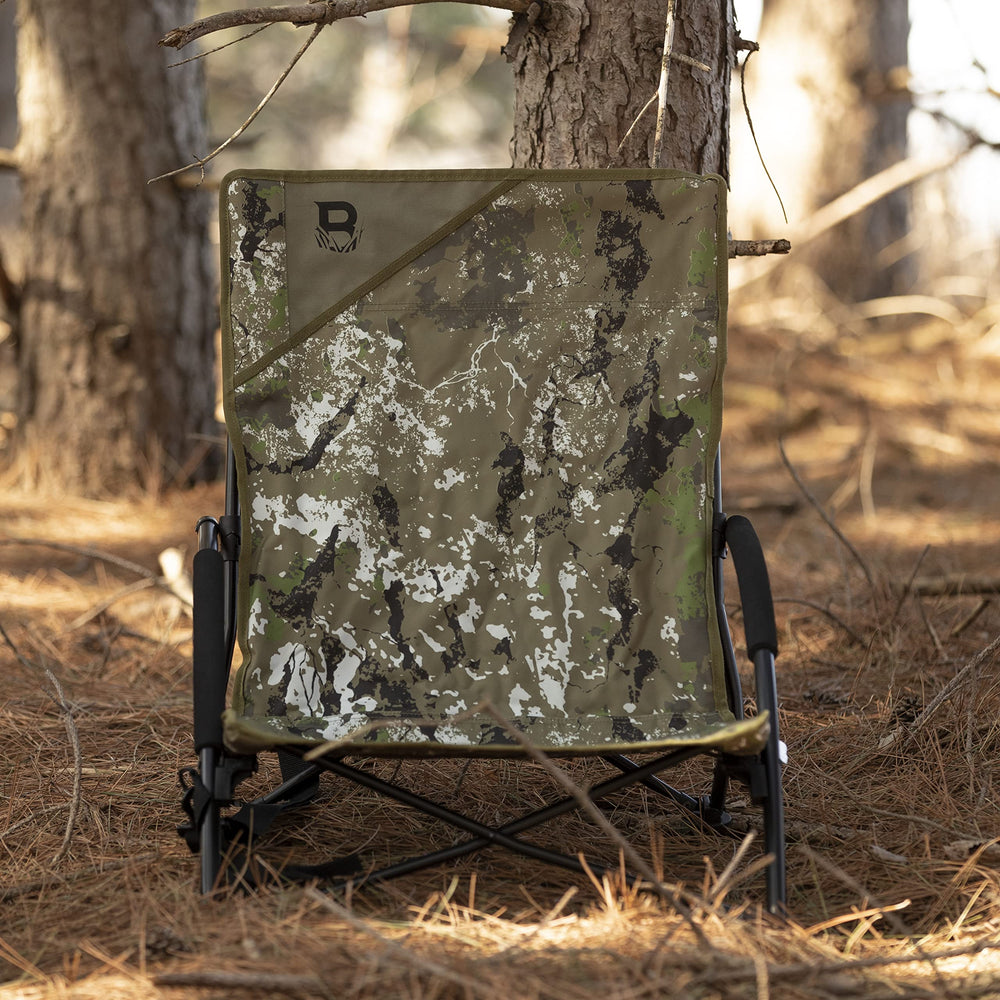 Barronett Blinds Ground Gobbler Chair features Crater Thrive Camo.