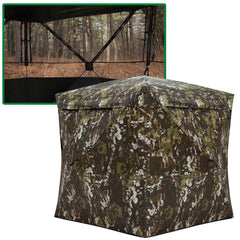 Barronett Blinds Overwatch view-through mesh provides clear outward visibility while staying concealed.