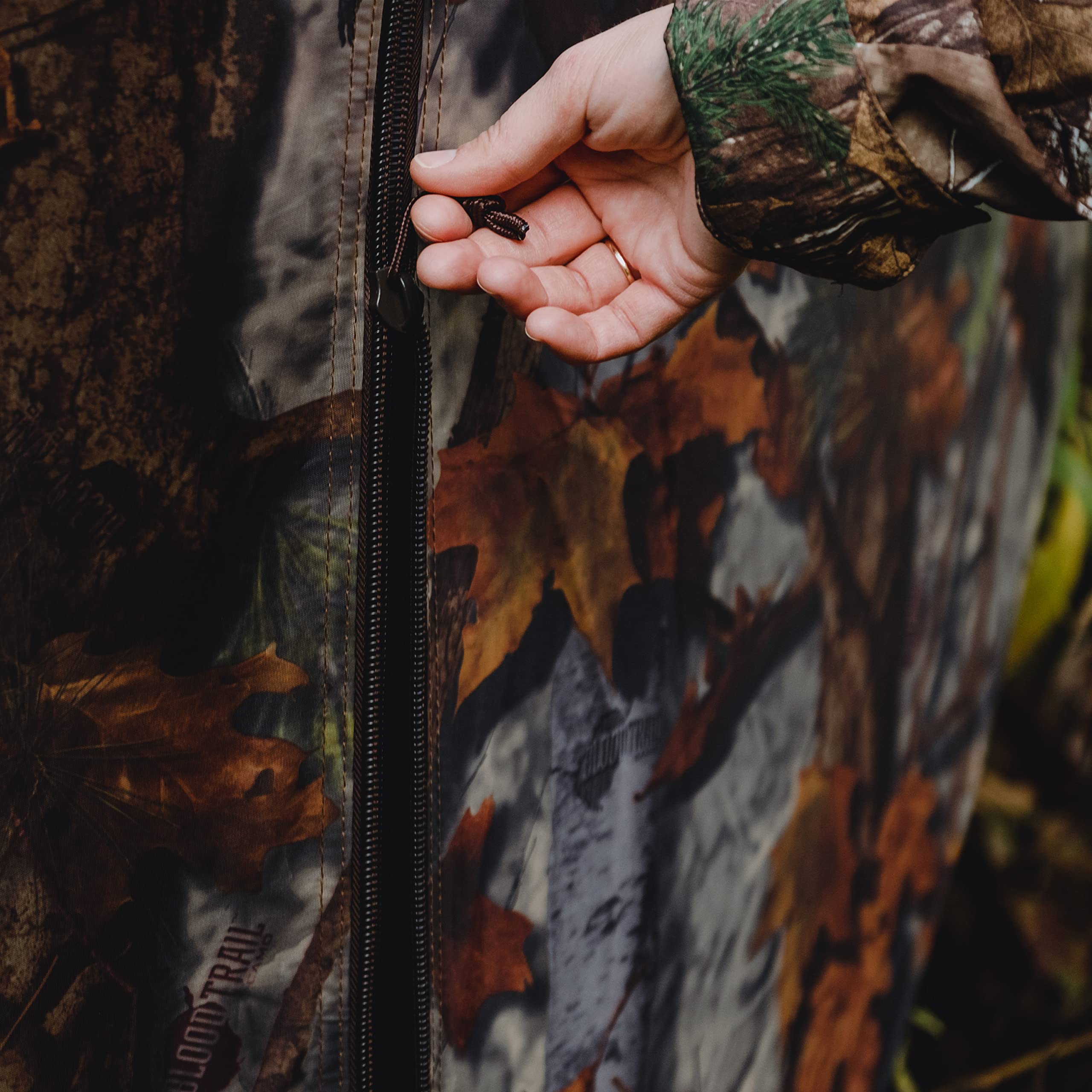 Barronett Blinds Prowler 350 Bloodtrail Woodland color blends with surroundings