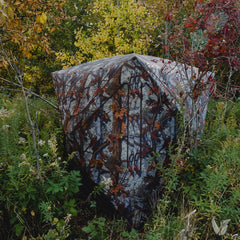 Barronett Blinds Prowler 350 interior spread shows room for gear and three hunters