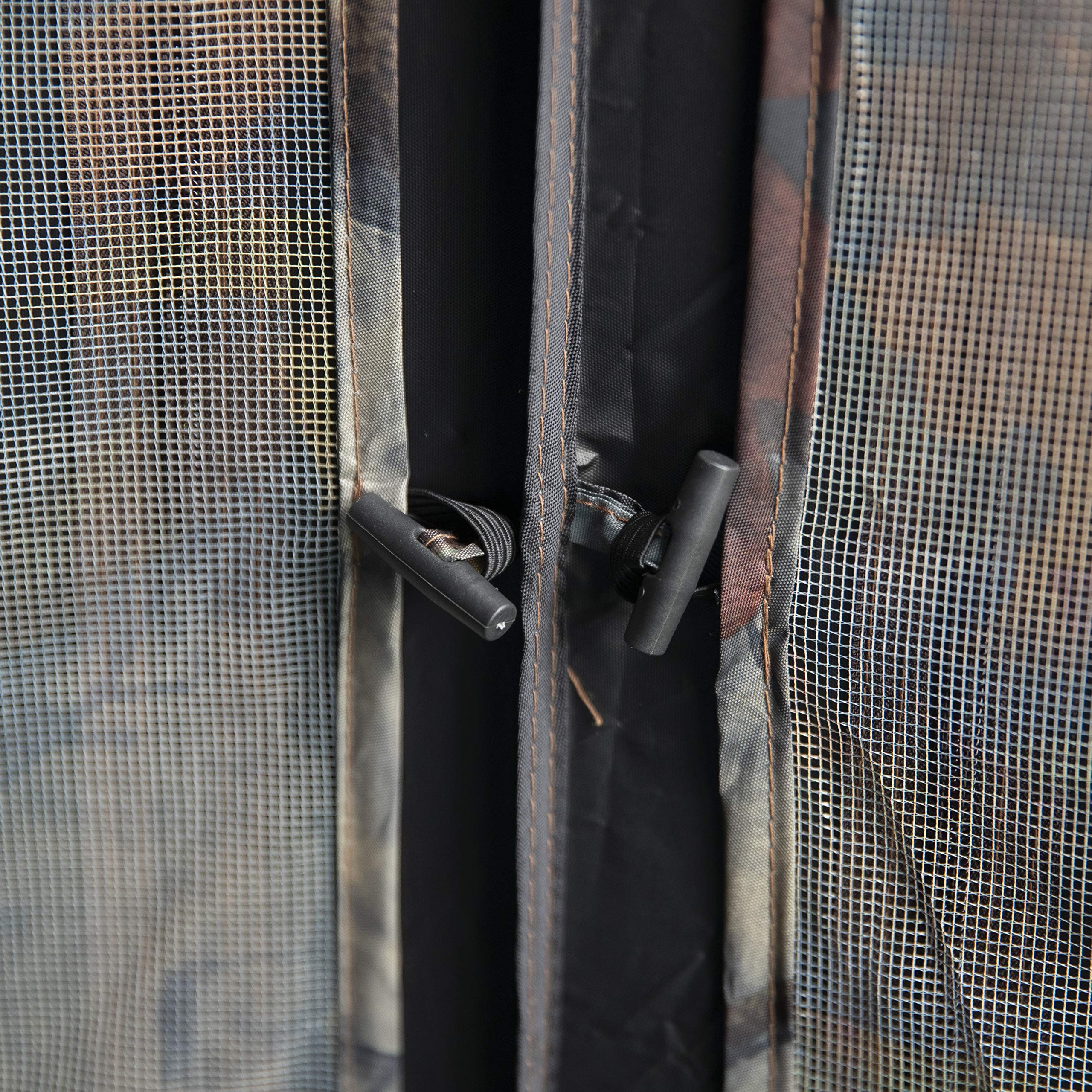 Barronett Blinds Tag Out Hub ground stakes for solid ground setup.