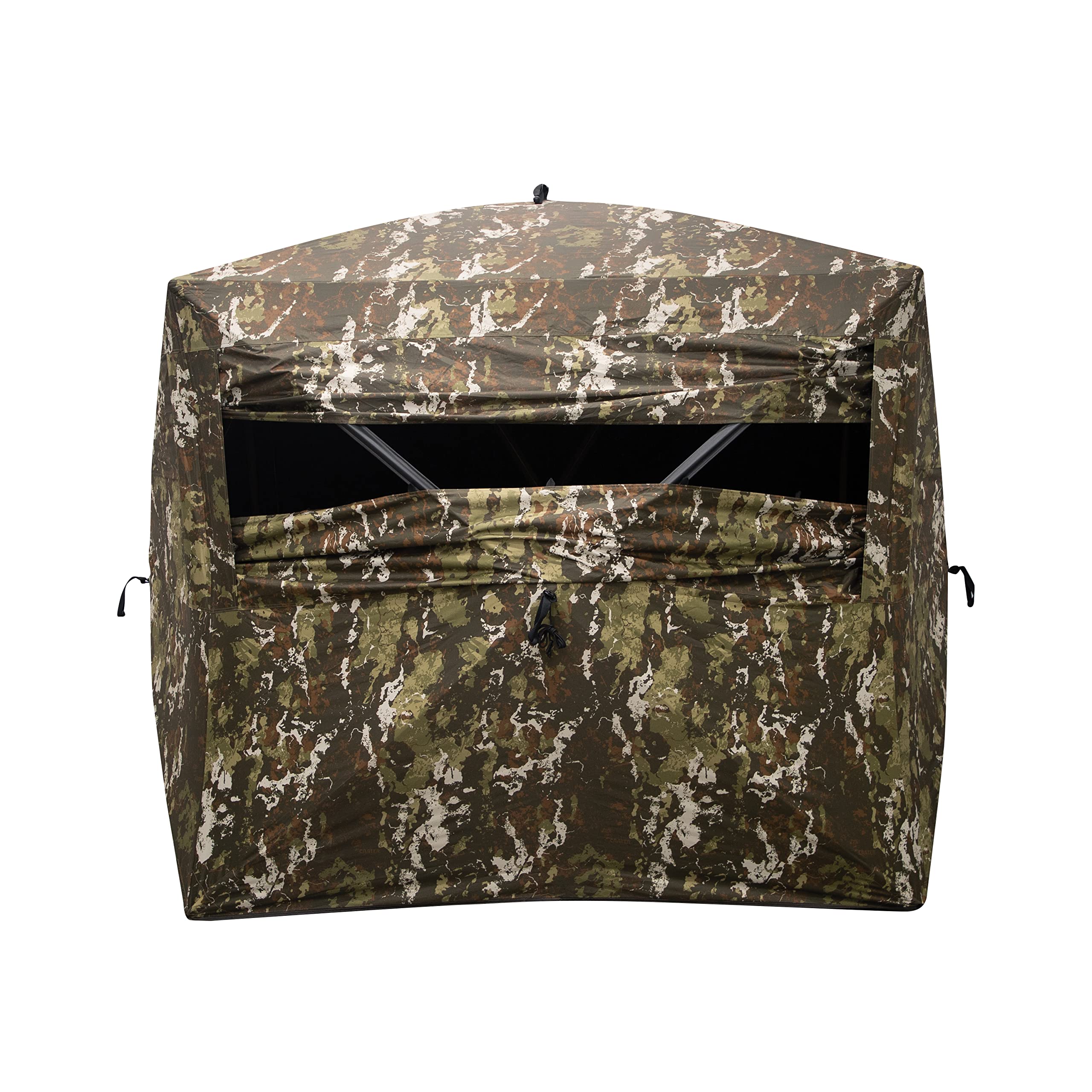 Front view of Barronett Blinds Wide Side 95 two-person hub blind