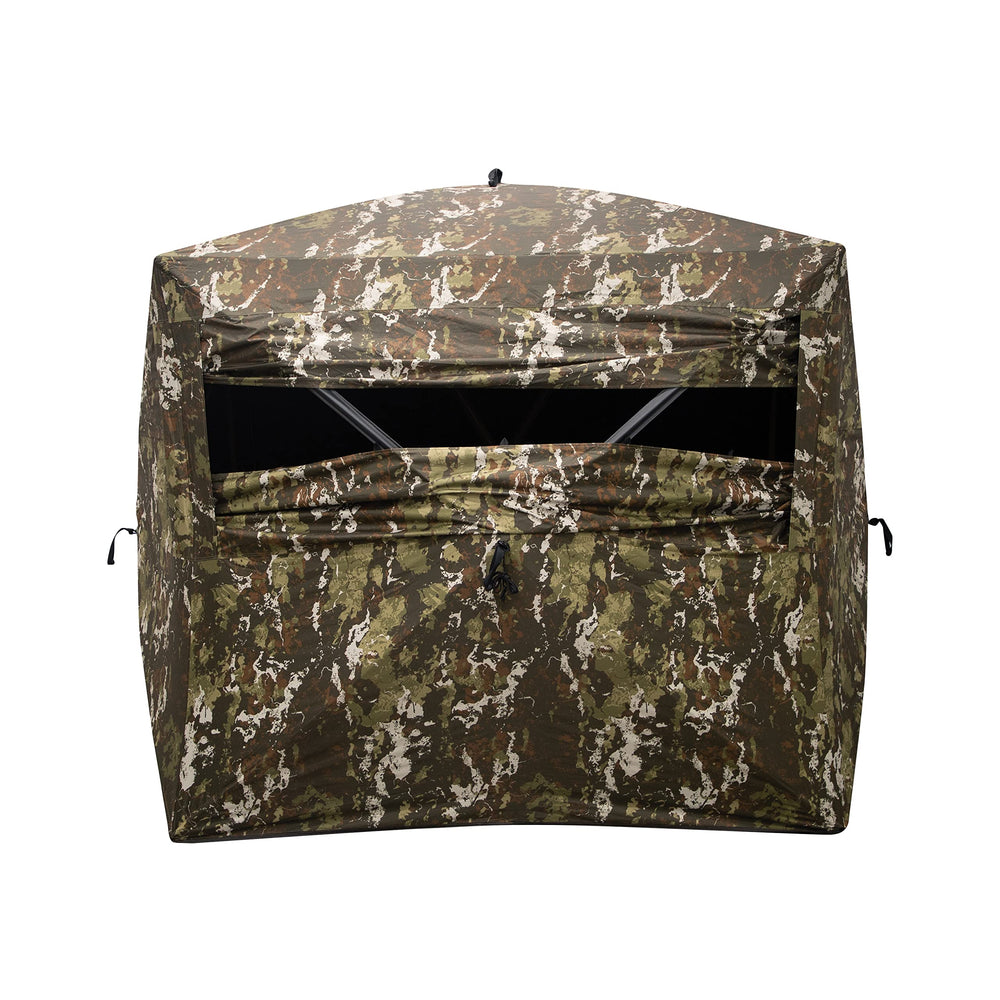 Front view of Barronett Blinds Wide Side 95 two-person hub blind