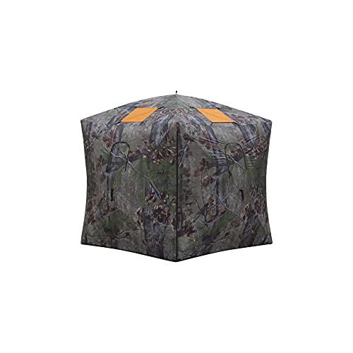 Barronett Blinds Feather Five rear peek window for extra viewing angles during hunts.