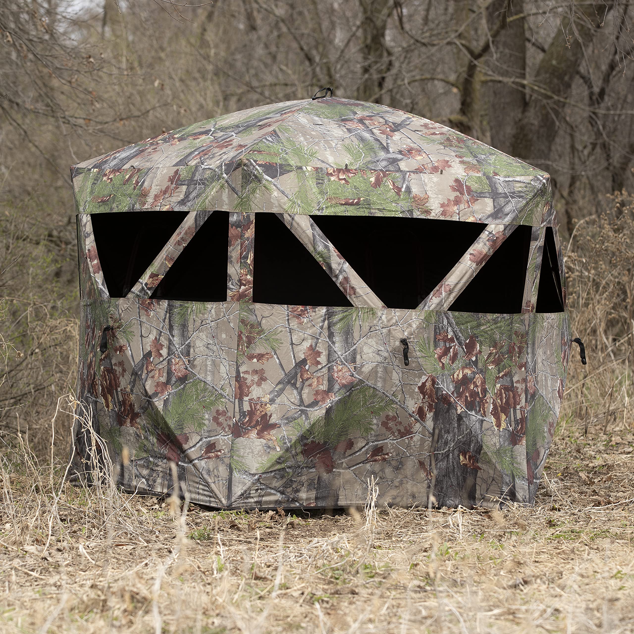 Barronett Blinds Feather Five detachable safety panels for gun-season visibility.