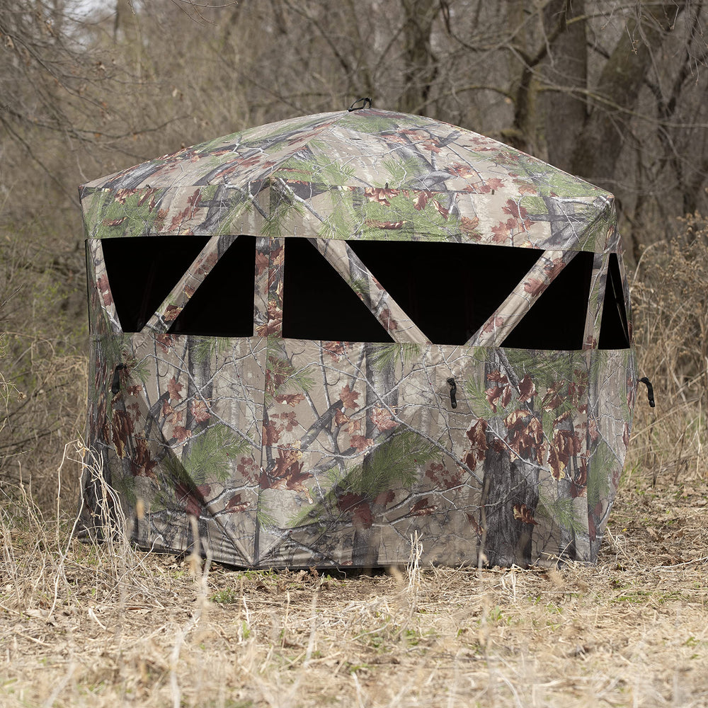 Barronett Blinds Feather Five detachable safety panels for gun-season visibility.