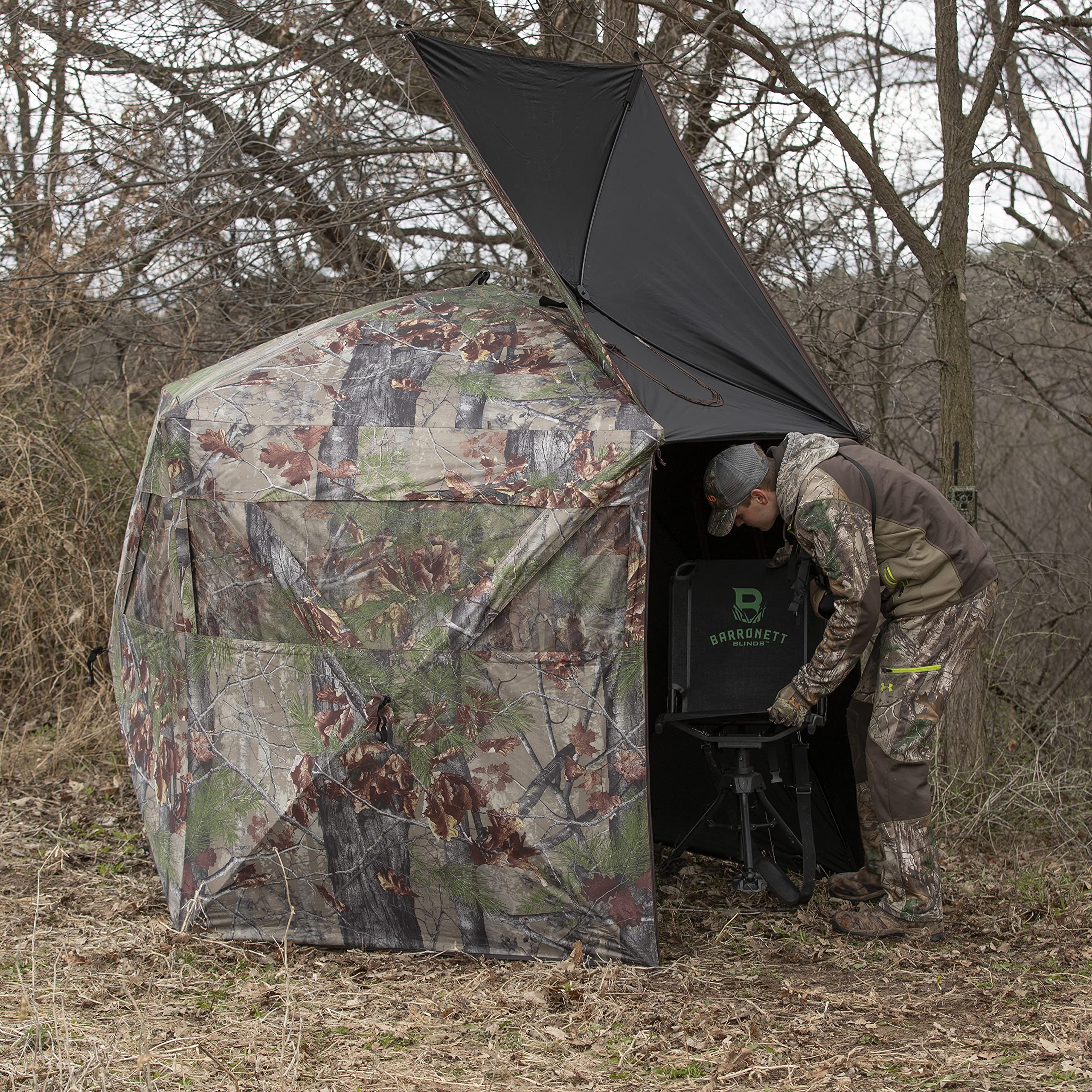 Barronett Blinds Feather Five zipperless windows for silent adjustments in the blind.