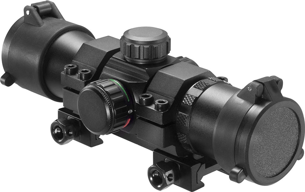 Barska 1x30 flip covers protecting the lens