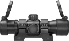 Barska 1x30 sight side adjustments showing windage and elevation controls