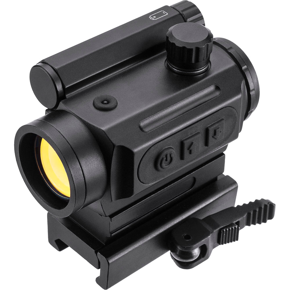 Barska HQ Red Dot with quick-release mount maintains zero between shots.