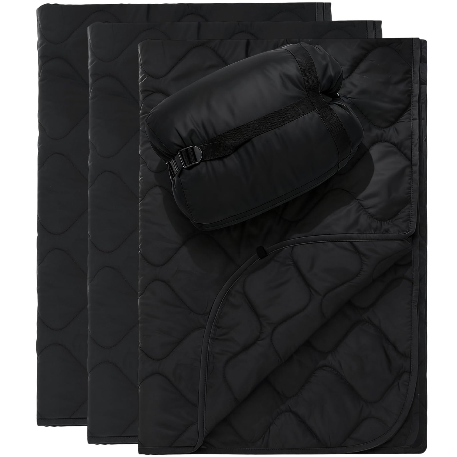 Barydat Woobie Blanket three-pack with compression bag for easy outdoor packing and warmth.