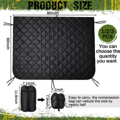 Barydat Woobie Blanket compact packaging highlights portable storage in black.