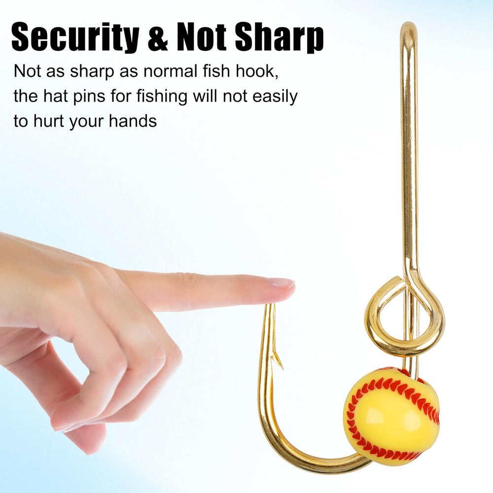 Baseball bead embellishment on gold fishing hat clip