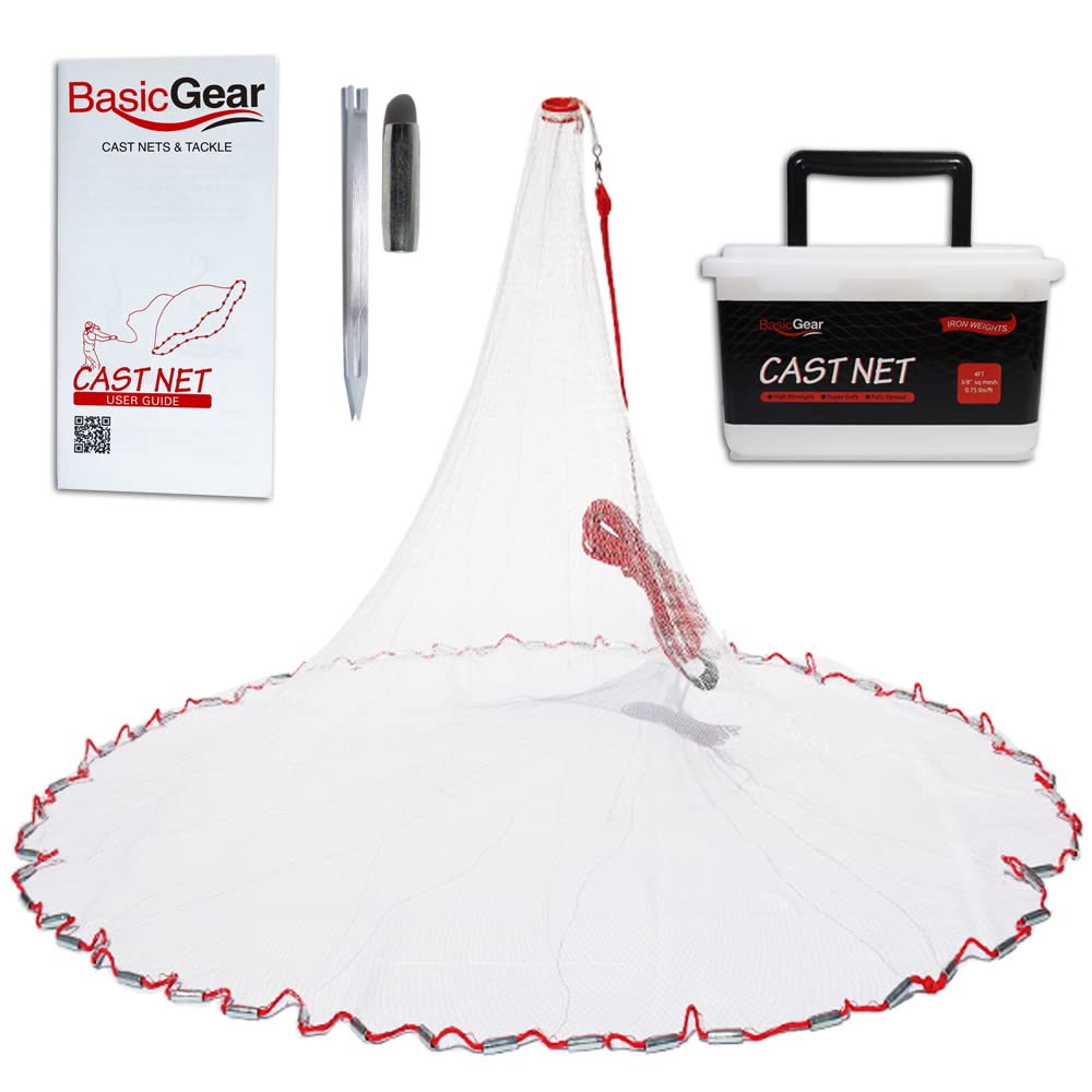 BasicGear Cast Net 8ft radius ready for quick, reliable bait catches
