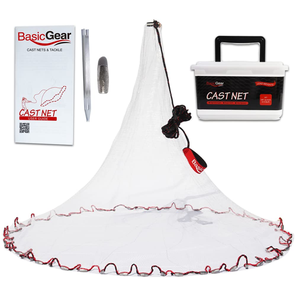 BasicGear cast net five-foot radius ready for quick baiting and reliable throws.
