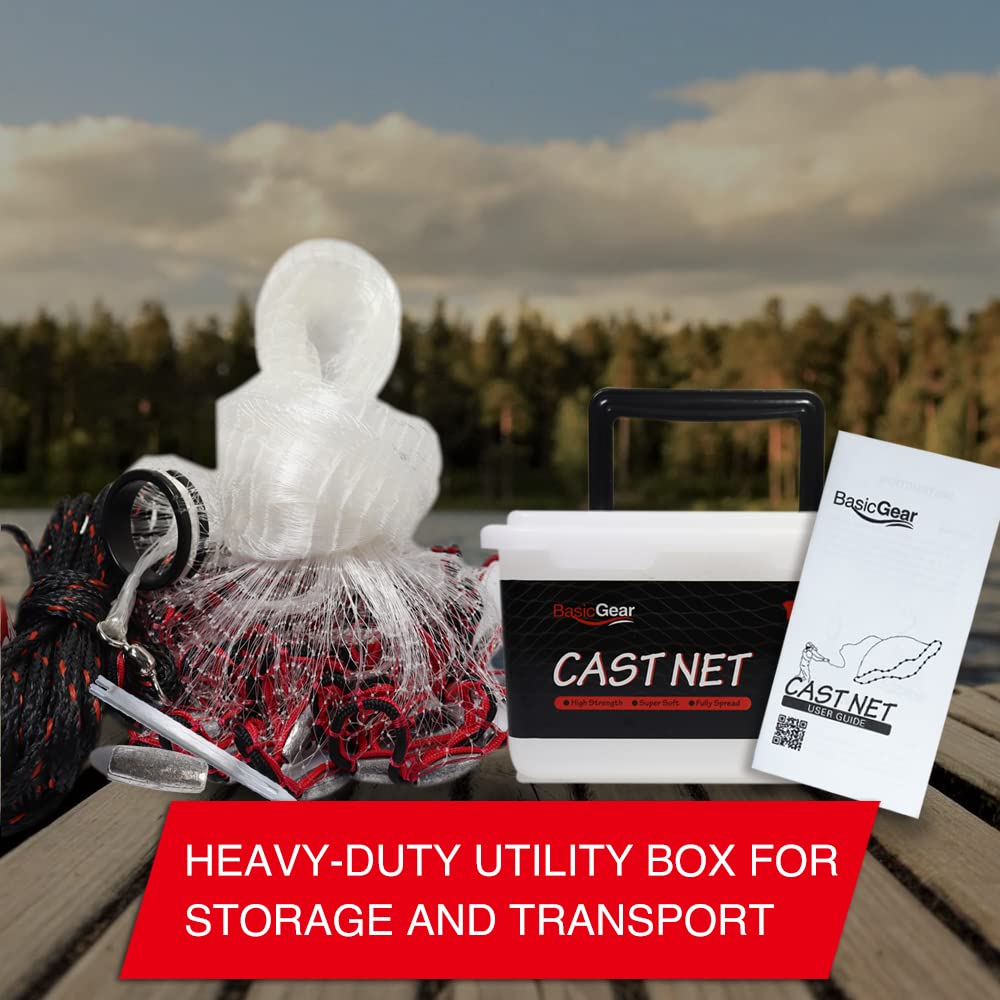 BasicGear cast net repair kit included for on-site fixes