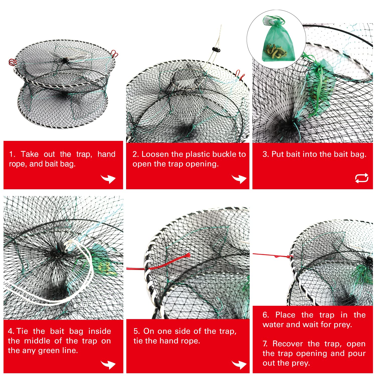 Durable polyethylene netting of BasicGear crab trap