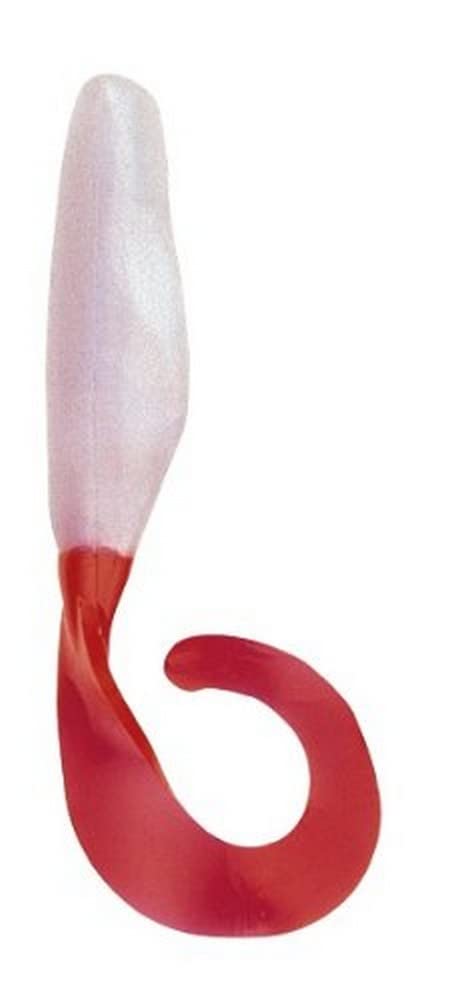 Bass Assassin Curly Shad 4-Inch Albino Fire Tail for jigging panfish and crappie