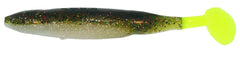 Bass Assassin Die Dapper-7 saltwater lure with paddle tail for lifelike action and strong bite appeal.