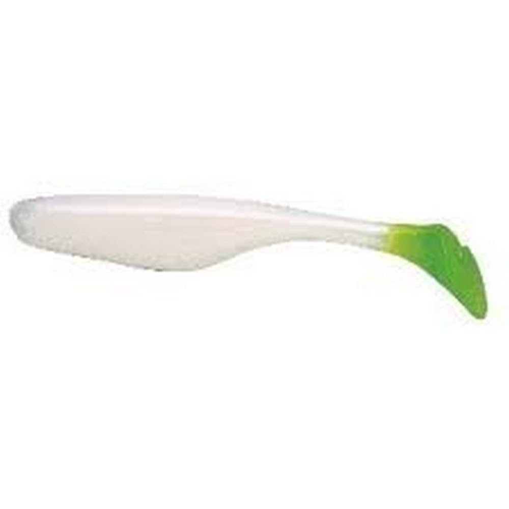 Bass Assassin Sea Shad lure, pearl chart tail pumpkin, ideal for redfish and trout with lifelike tail action.