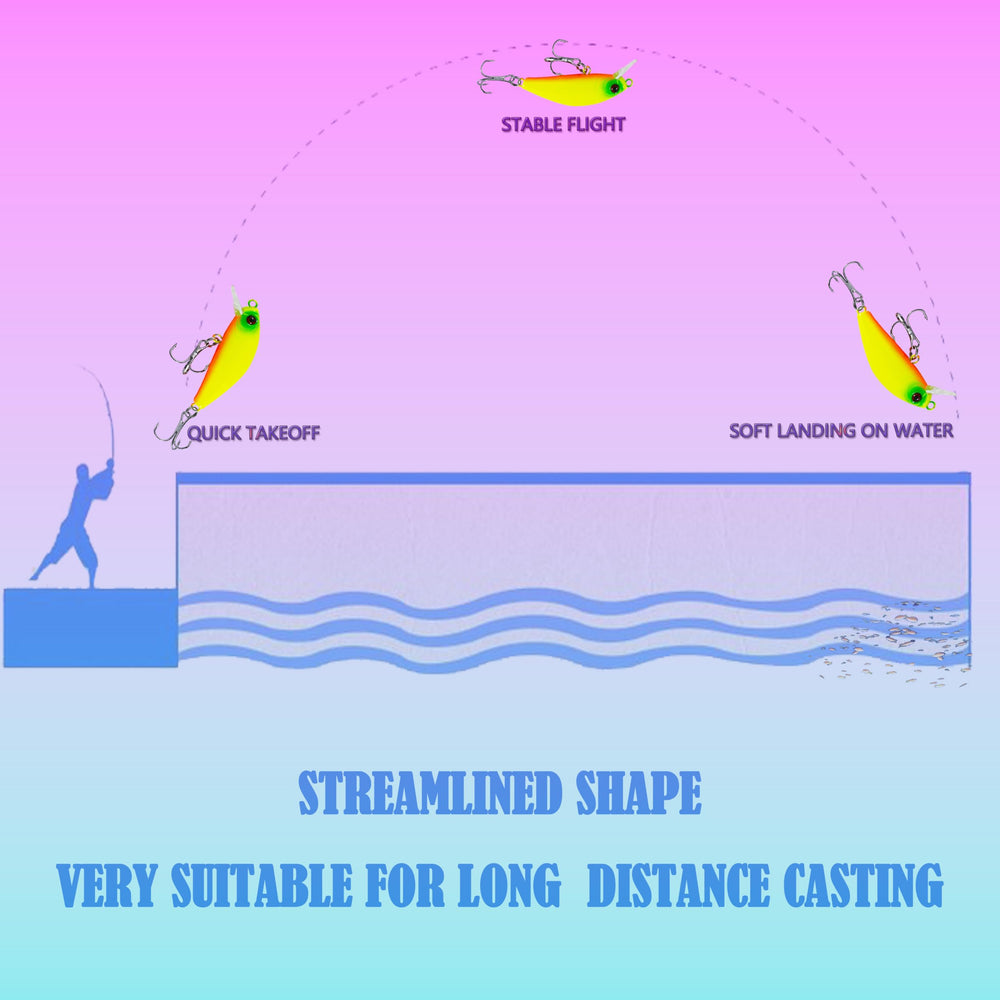 Includes 2 hooks per lure in a 5-piece set