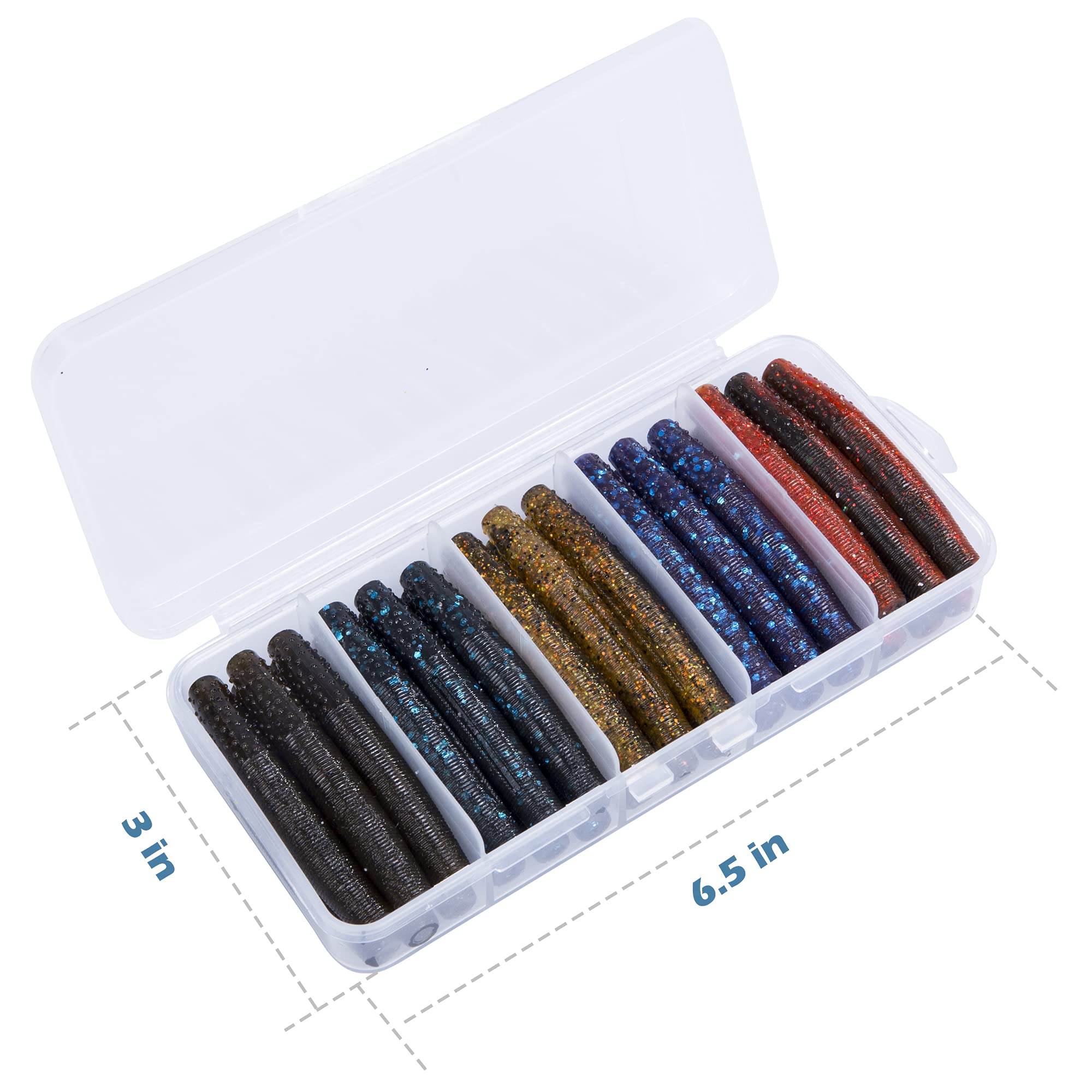 Bass fishing Ned Rig kit components