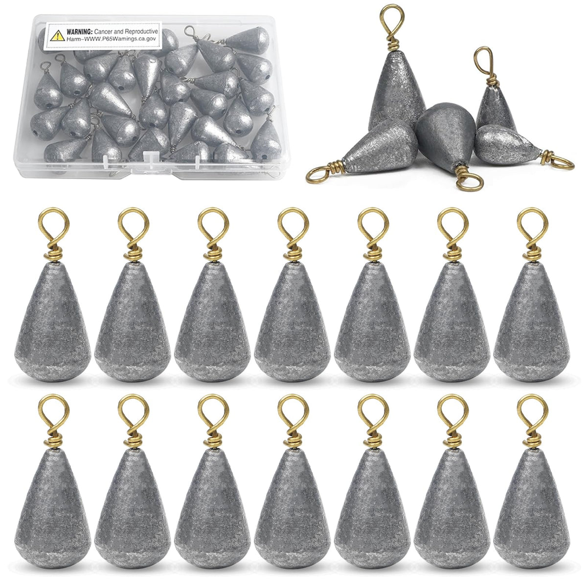 Bell sinker with brass swivel and rotating ring