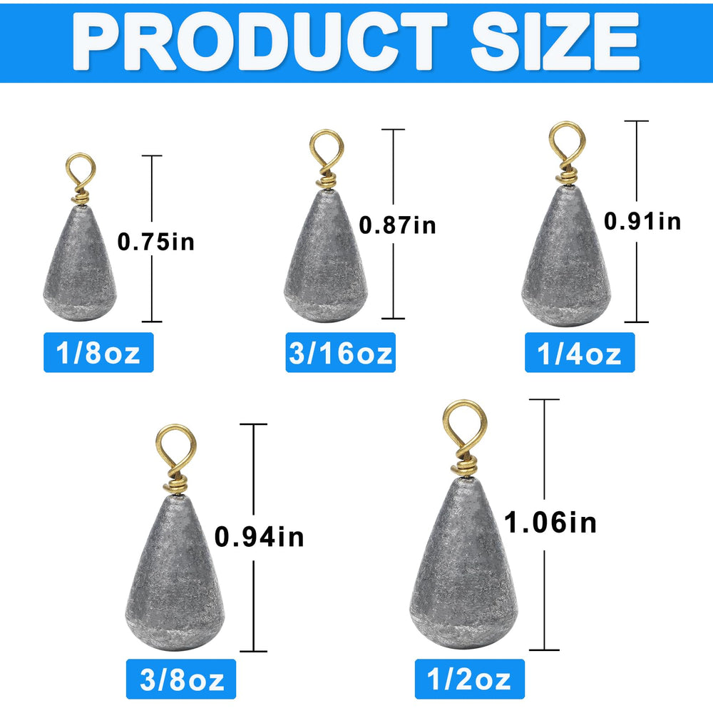 Drop-shaped sinker designed for fast sinking