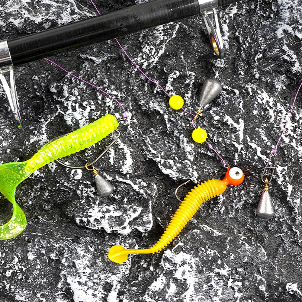 Complete packaging of 25pc fishing weight set