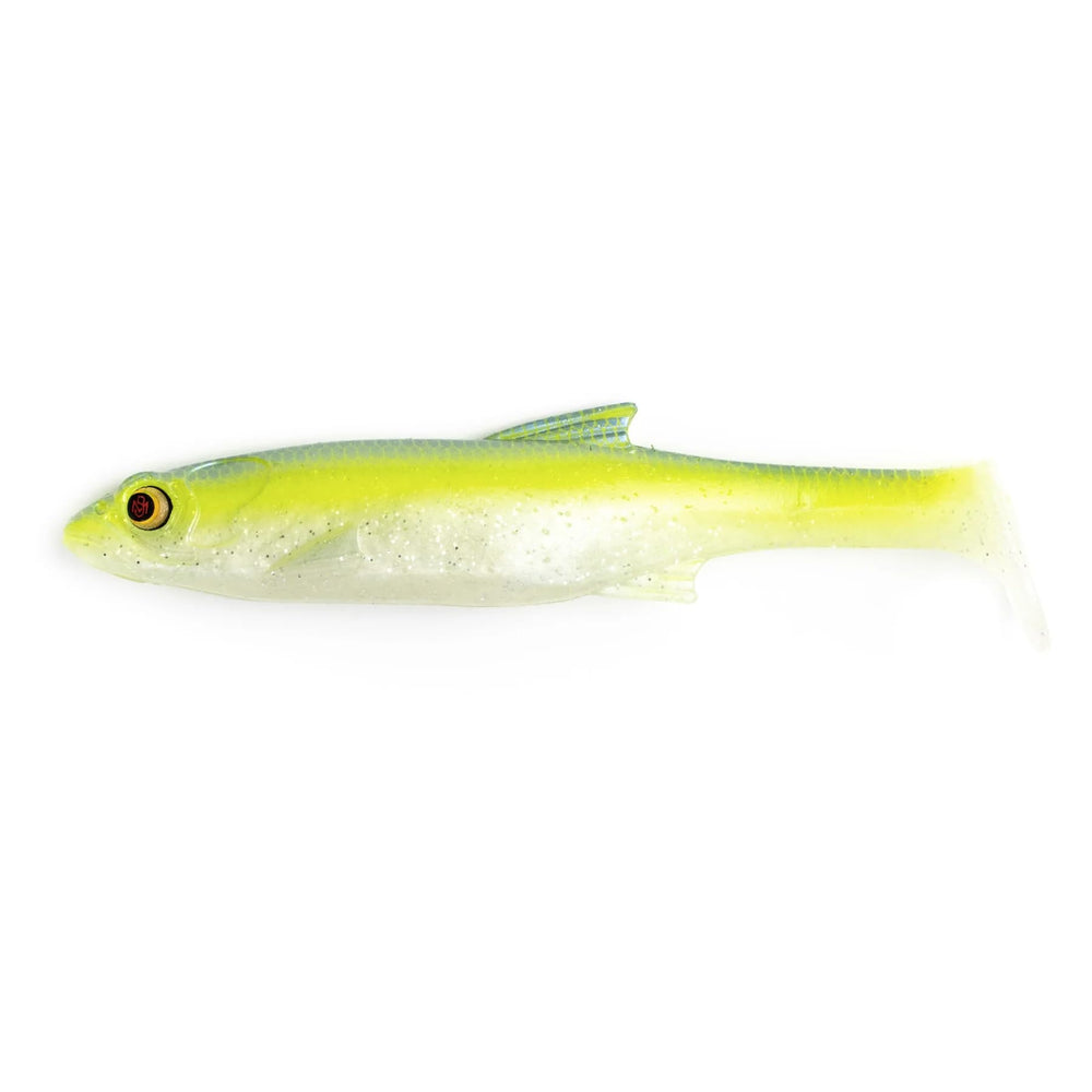 Bass Mafia Daingerous Swimbait 6in Chartreuse Blue (BMD-6-CHB) with paddle-tail