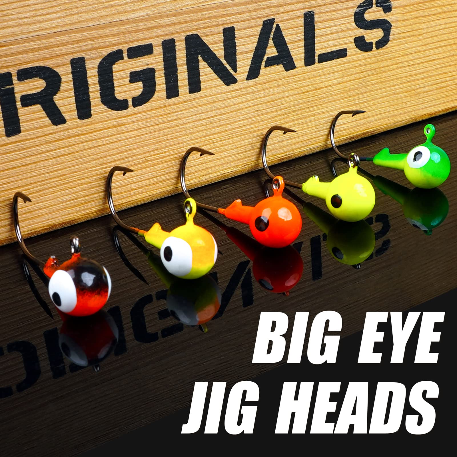 Jig heads suitable for bass, trout, and crappie fishing