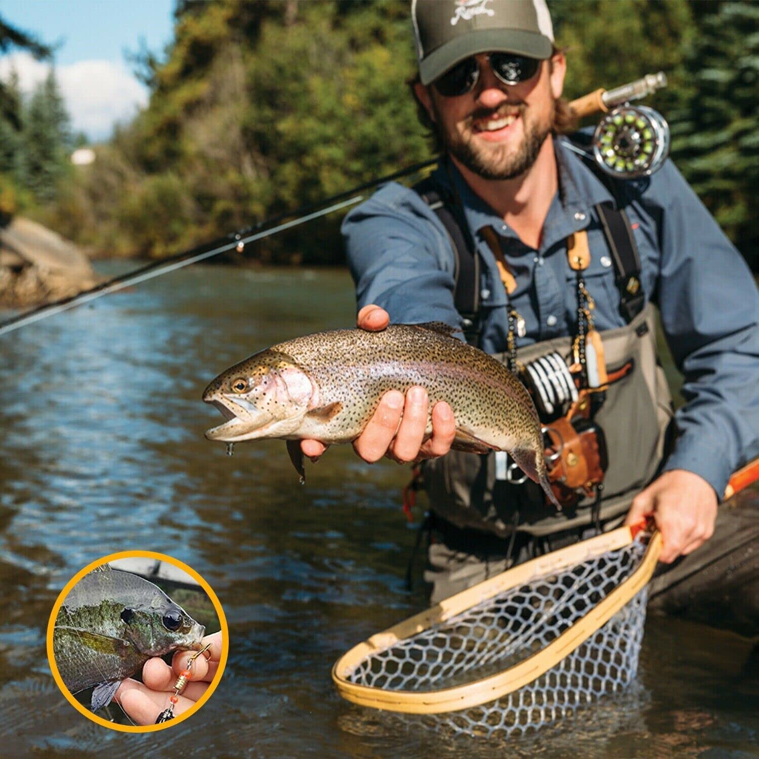 Bass, trout, salmon fishing lures set in multiple colors