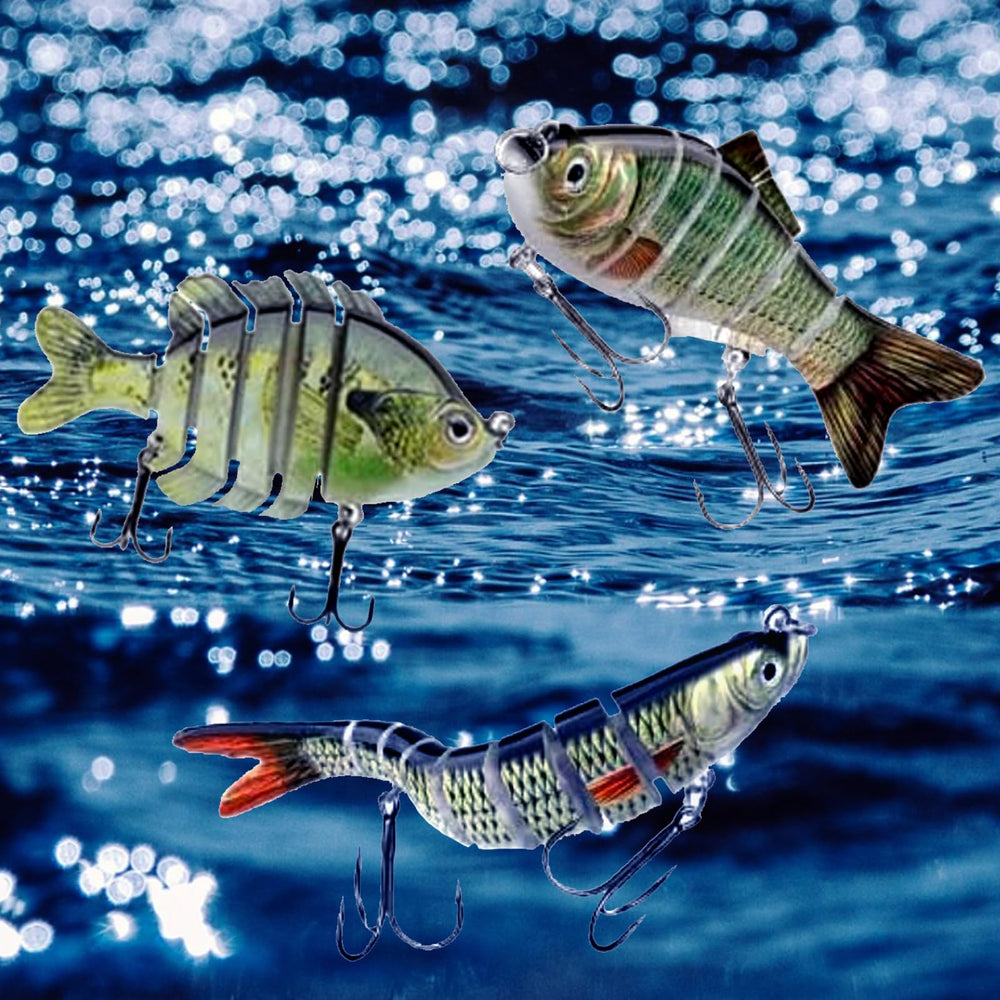 Lures suitable for bass and trout in saltwater and freshwater