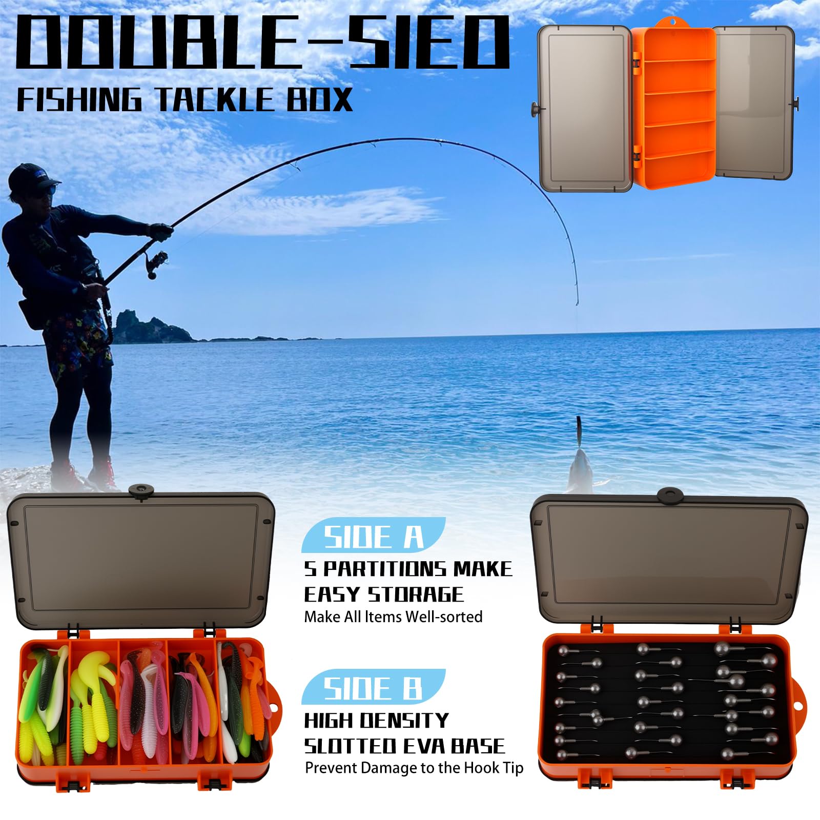 Assorted soft baits including worms and paddle tails for bass and trout