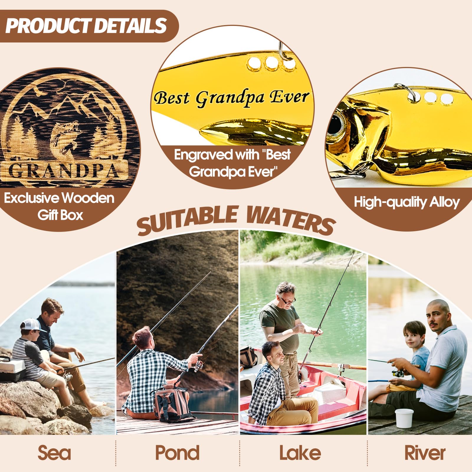 Lures suitable for bass, walleye, trout and saltwater fishing