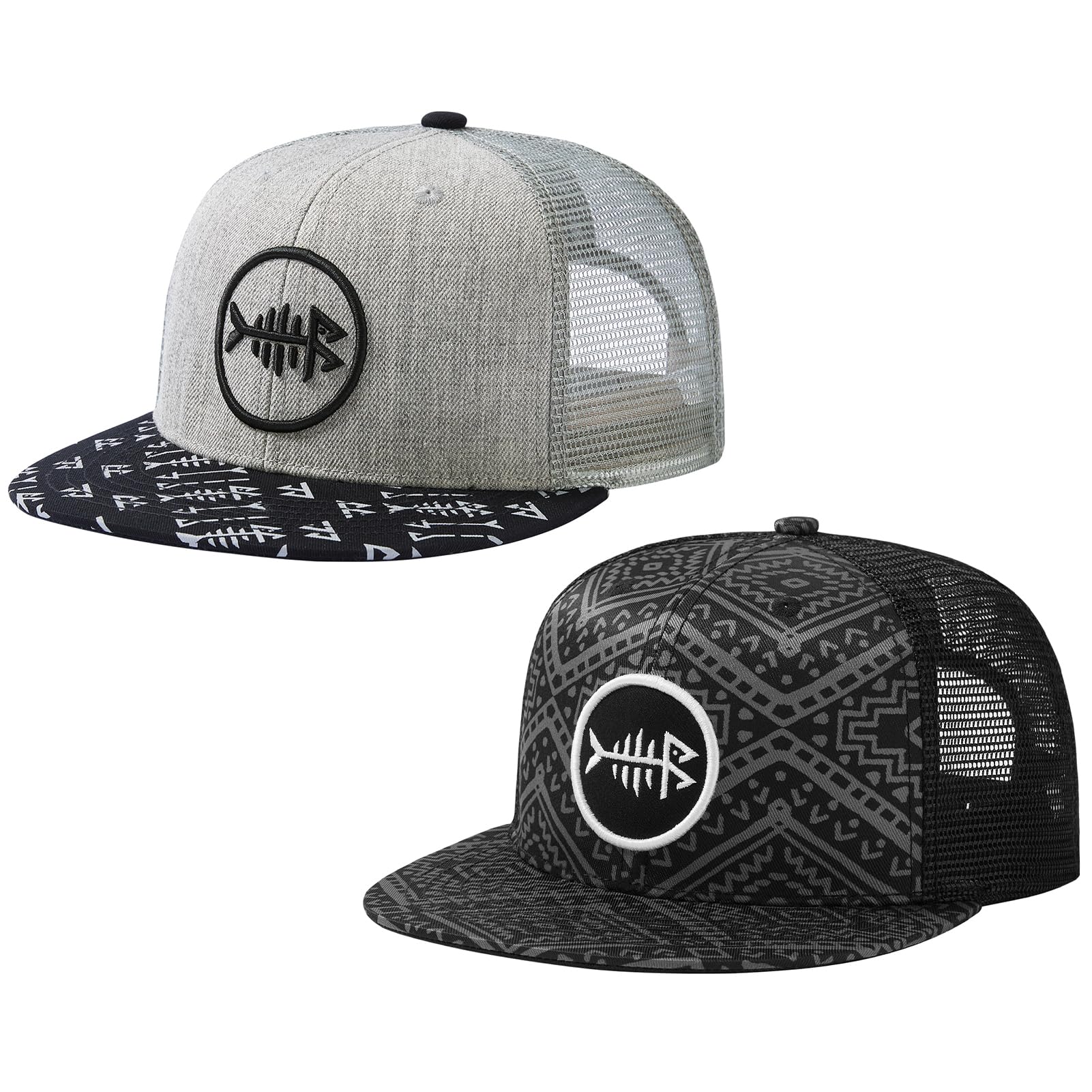 BassDASH 2Pack flat-brim cap front view with breathable mesh for all-day comfort