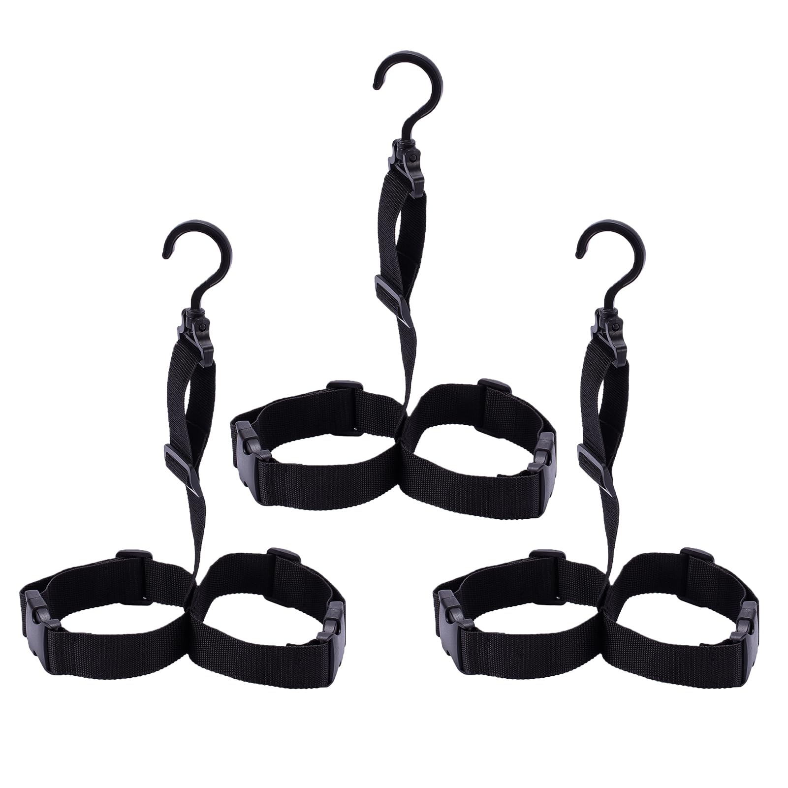 BASSDASH 3-pack fishing wader boot hangers laid out