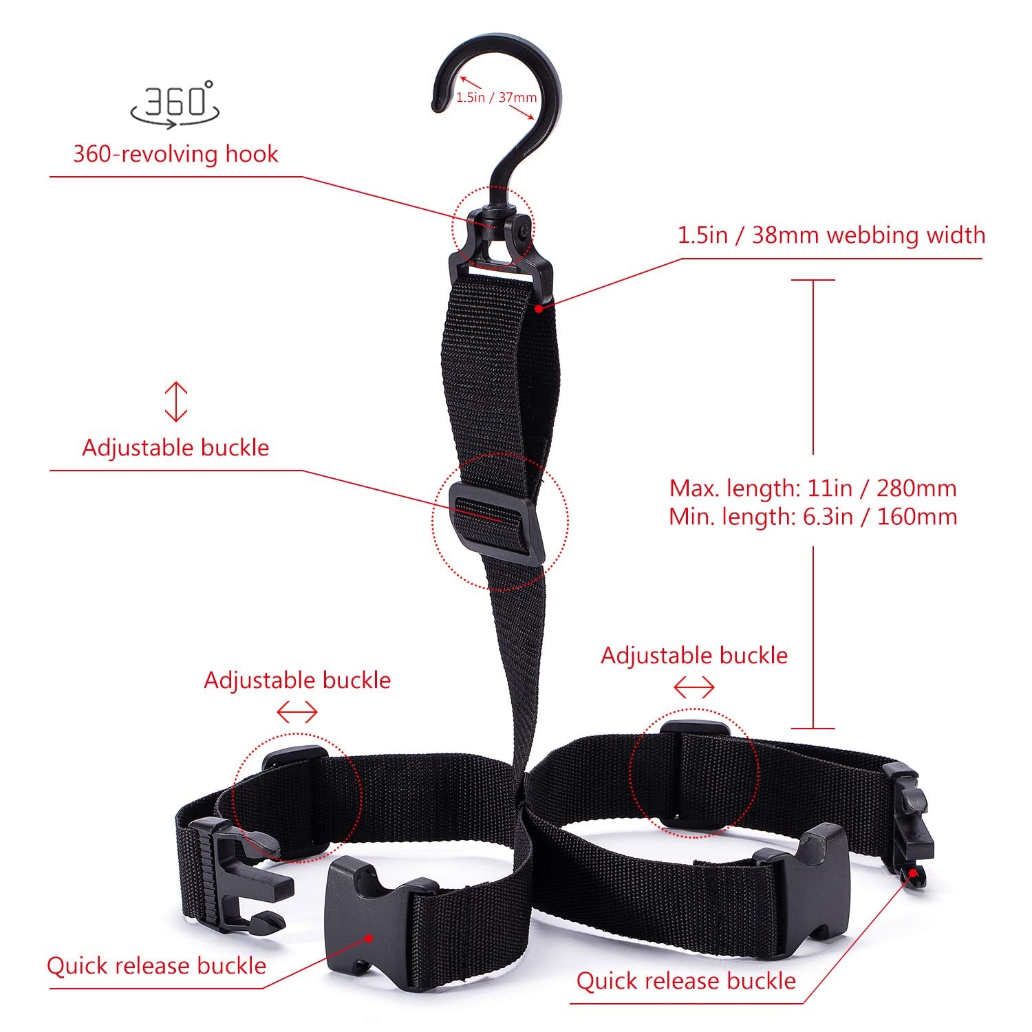 Vertical storage setup with multiple hangers for waders and boots