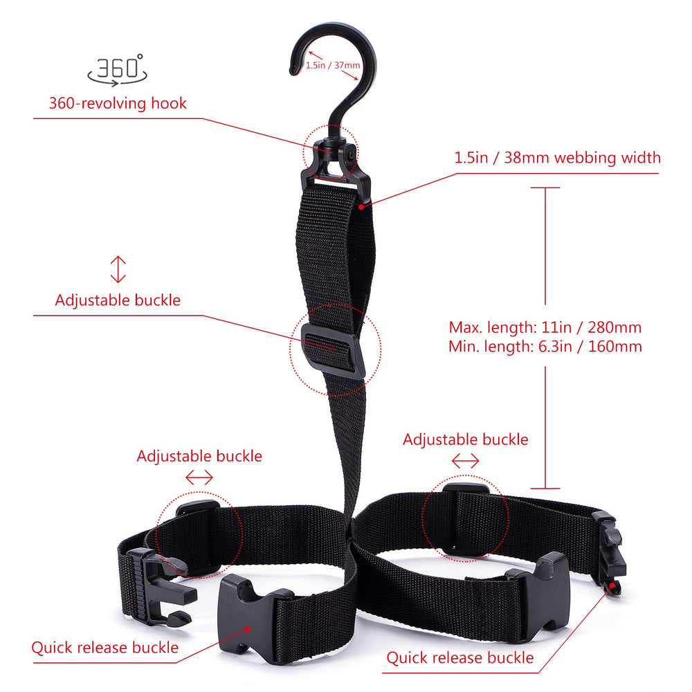 Vertical storage setup with multiple hangers for waders and boots