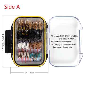 Double-sided waterproof fly box loaded with 64 patterns